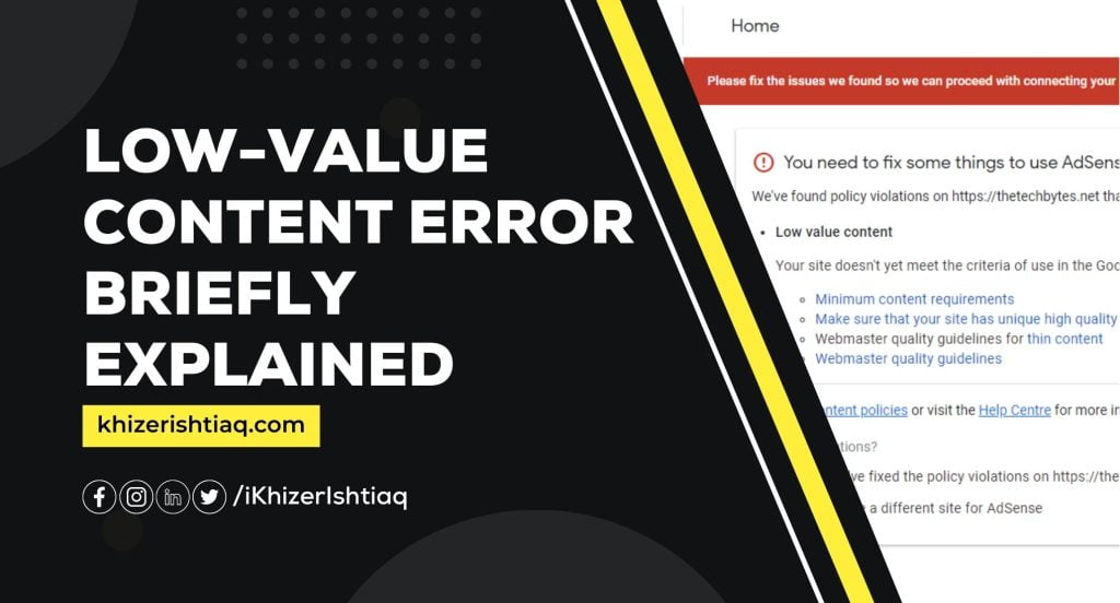Low-value Content Error Briefly Explained